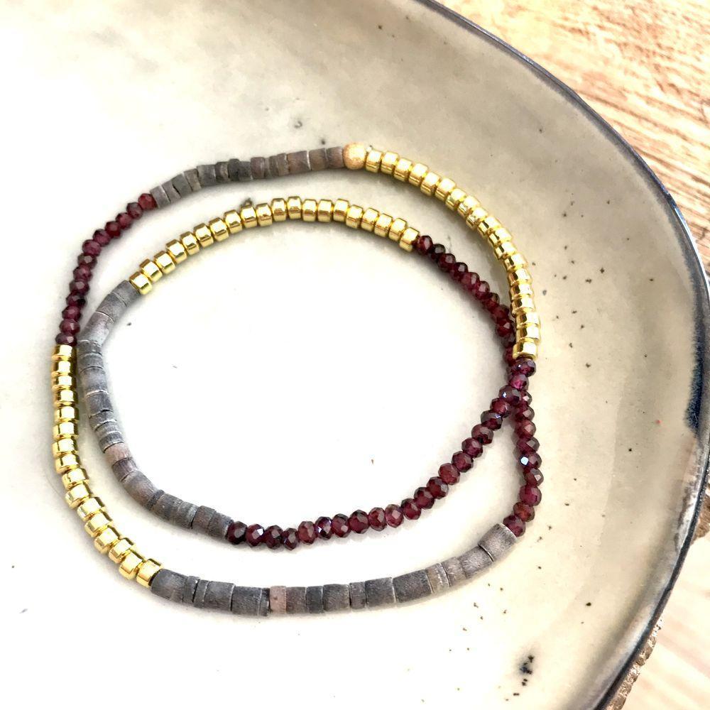 bracelet tiny puka grenat