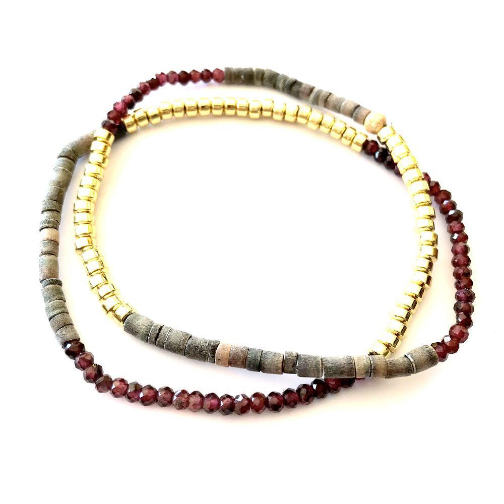 bracelet tiny puka grenat