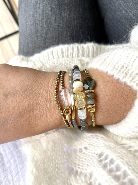 bracelet double protect scarabée quartz naturel