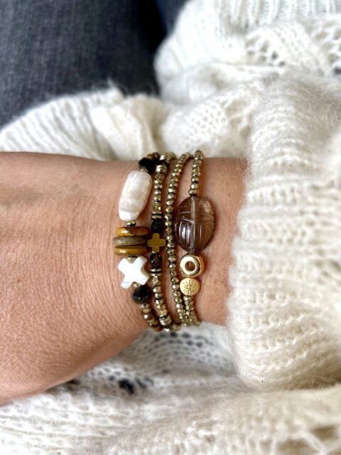 BRACELET DOUBLE PROTECT QUARTZ FUME