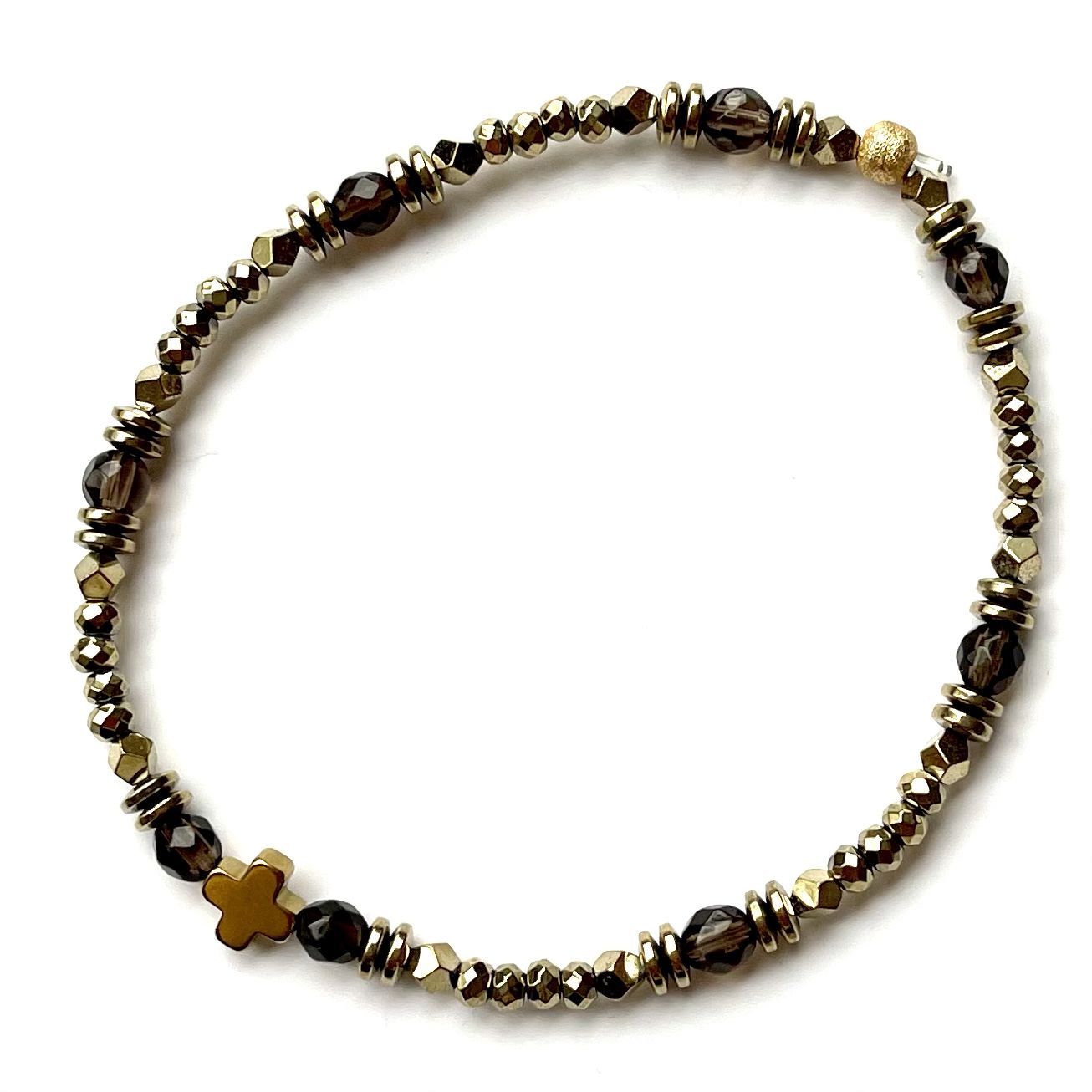 BRACELET TINY CRUZ QUARTZ FUME
