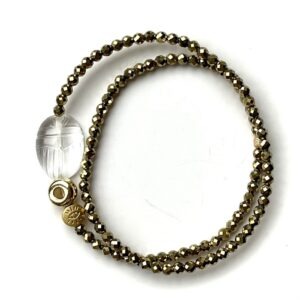 bracelet double protect scarabée quartz naturel