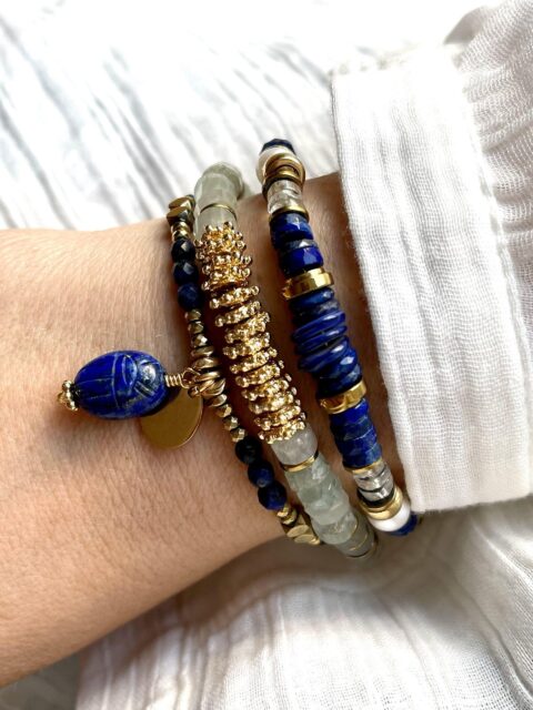 bracelet puka or aigue marine