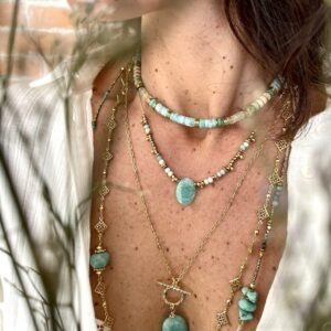 horus sur soie amazonite