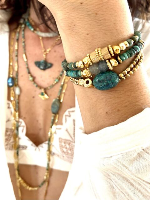 bracelet double protect chrysocolla
