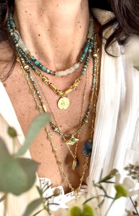 collier jupon chrysocolle