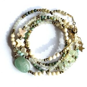 bracelet multi tours scarabée aventurine
