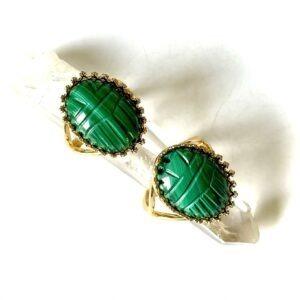 bague scarabée malachite