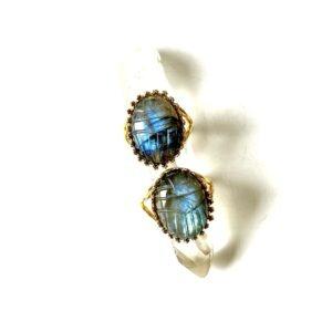 bague scarabée labradorite
