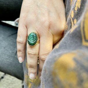 bague oeil malachite