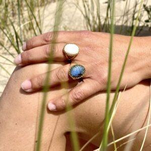 bague scarabée labradorite