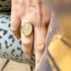 bague scarabée quartz rutile