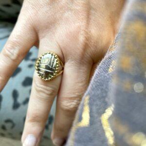 bague scarabée pyrite