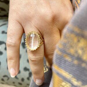 bague scarabée cristal de roche