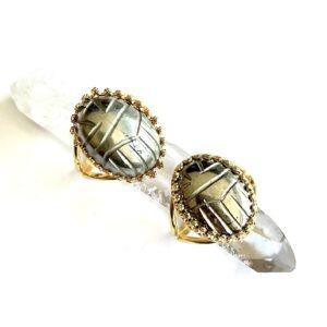 bague scarabée pyrite