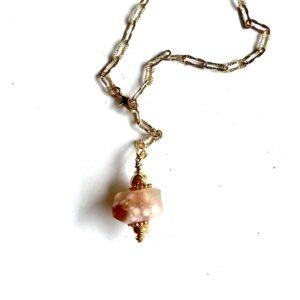 sautoir bola agate fleur de cerisier