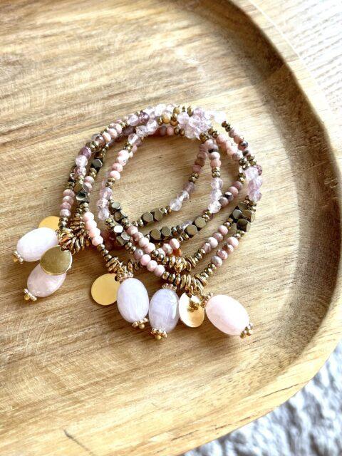 bracelet totem quartz fraise