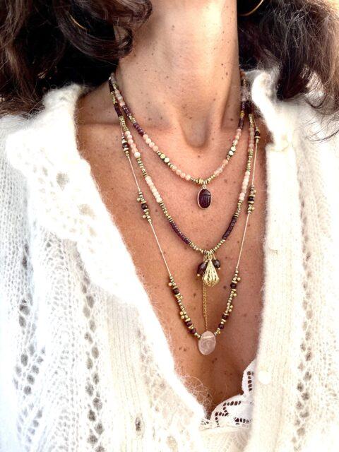 collier khepri grenat