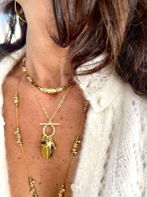 COLLIER NEFERTARI OEIL DE TIGRE