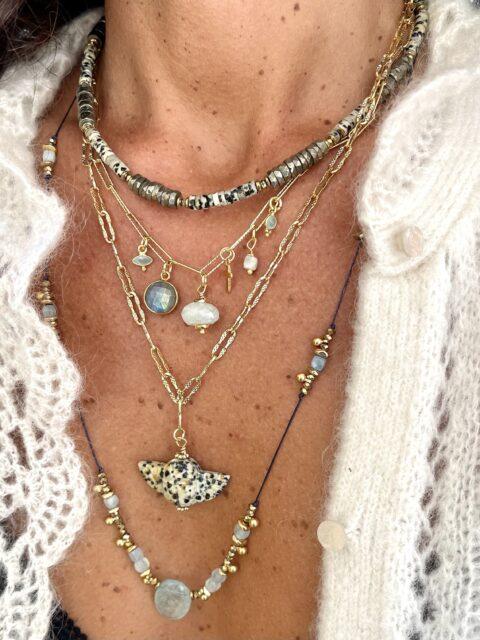 COLLIER RAAJA JASPE DALMATIEN  - Inquiétudes, Créativité