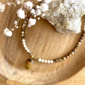 collier khepri oeil de tigre