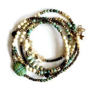 bracelet multitours turquoise
