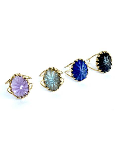 BAGUE MEDAILLON MERINGUE - 5 Pierres au choix