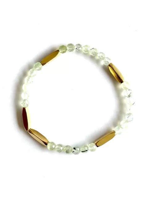 bracelet pure phrenite bracelet élastique en pierres fines de phrenite