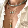 collier-varuna-apatite-amazonite-amulette-talismans-paulettequincaillerie-bijoux-createur-pierres-semi-précieuses-lithotherapie_237 sautoir Toggle amazonite est un sautoir sur chaine fine doré à l'or fin 24k avec un pendentif cartouche en amazonite turquoise